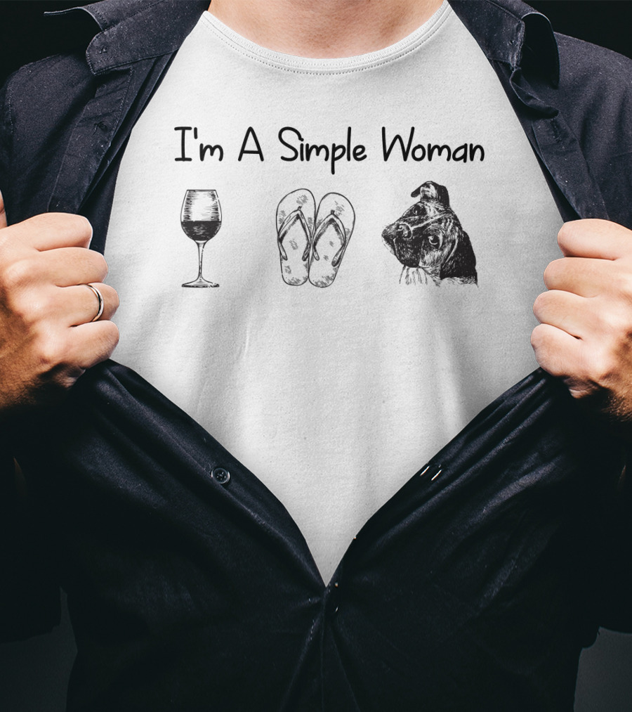 I'm A Simple Woman Wine Flip Flops Boxer T-Shirt