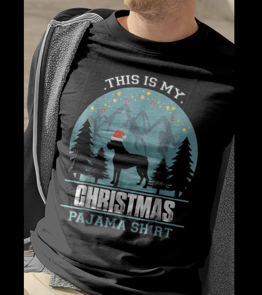 This Is My Christmas Pajama Shirt Boxer Dog T-Shirt
