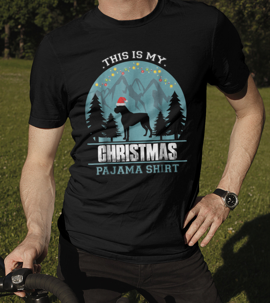 This Is My Christmas Pajama Shirt Boxer Dog T-Shirt