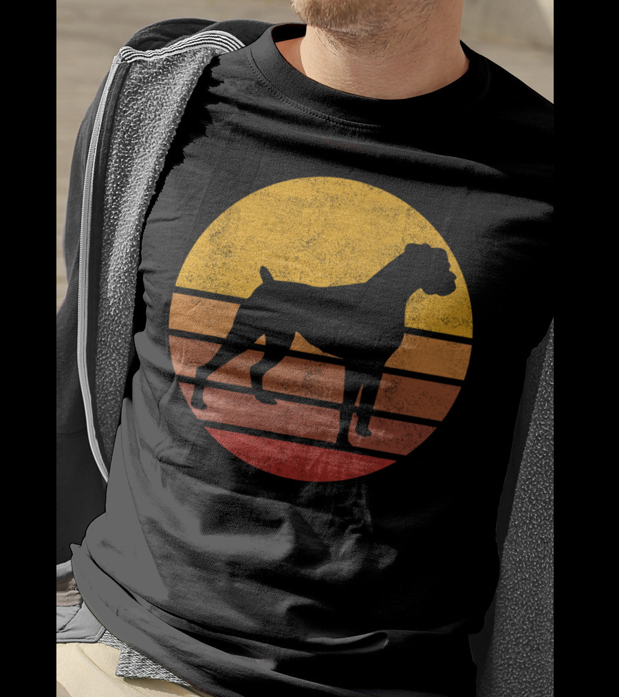 Vintage Sunset Boxer Dog T-Shirt