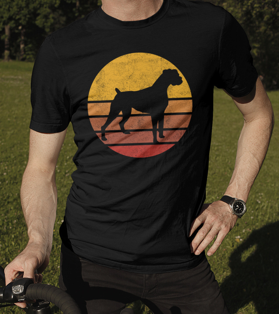 Vintage Sunset Boxer Dog T-Shirt