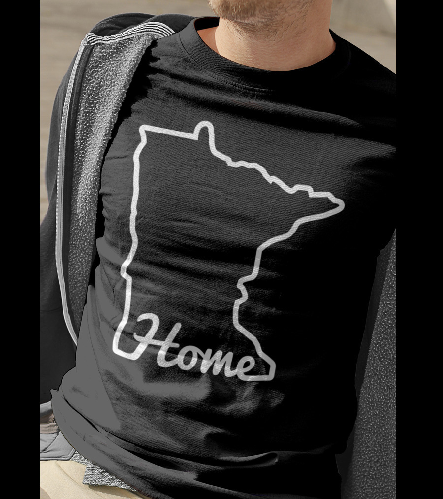 Minnesota Home Map State Outline Native Minnesotan T-Shirt
