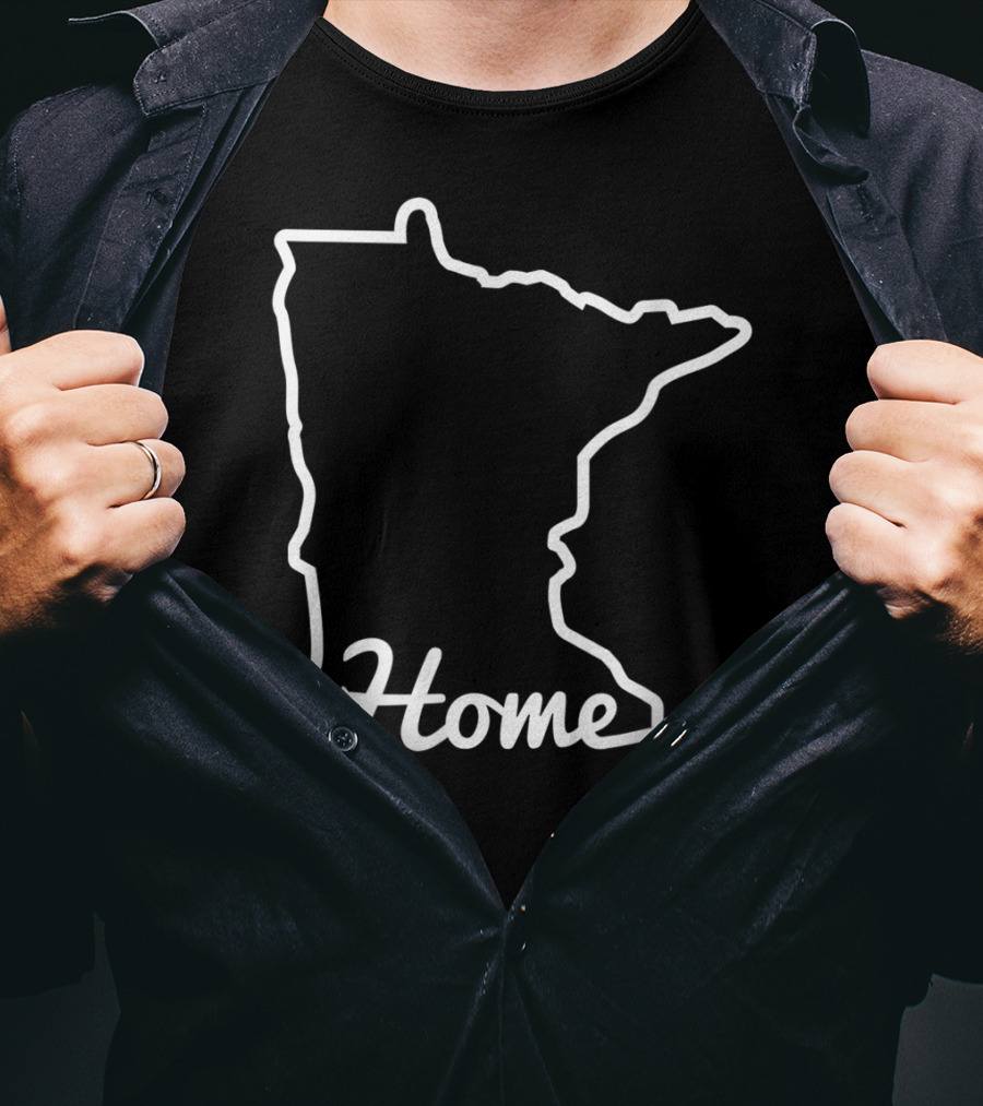 Minnesota Home Map State Outline Native Minnesotan T-Shirt