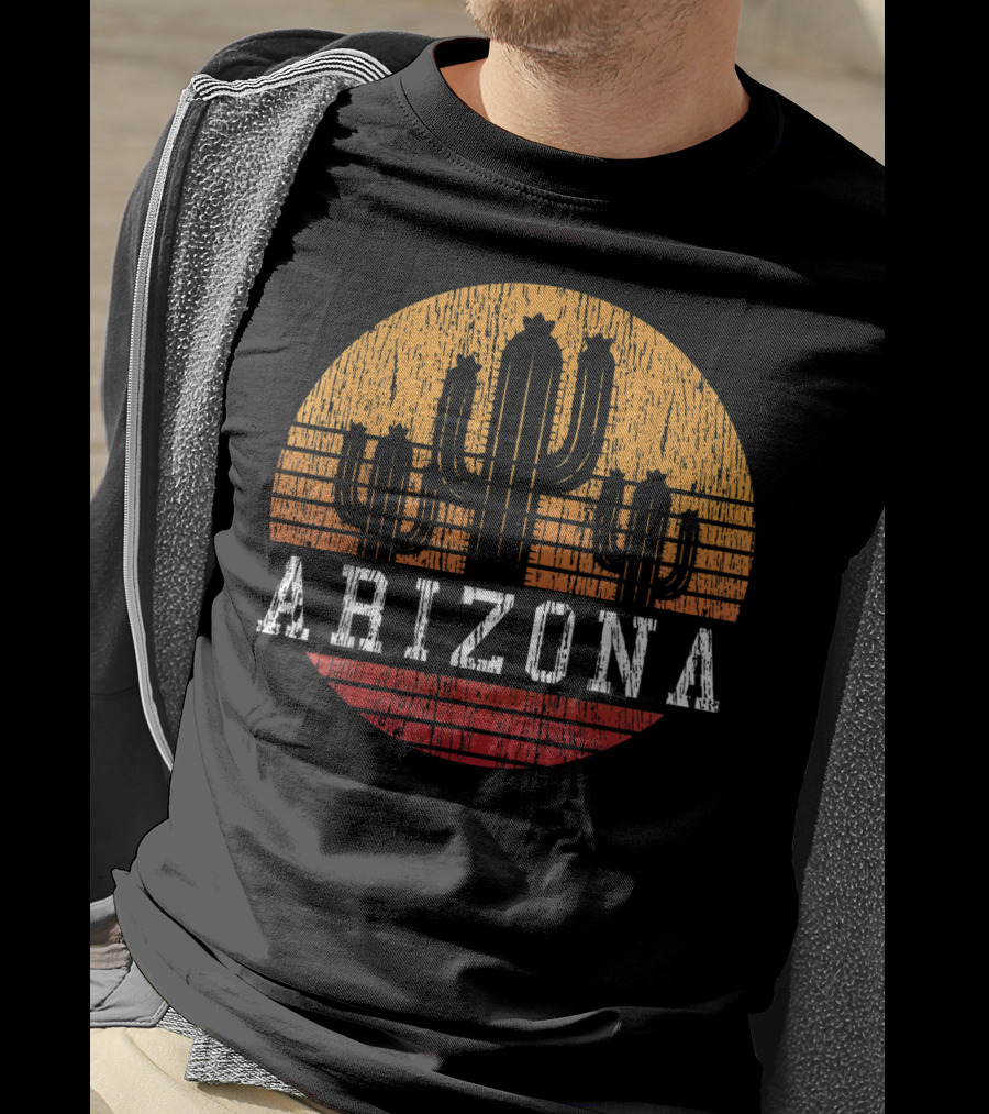 Arizona Vintage Cactus Desert Sunset Retro T-Shirt