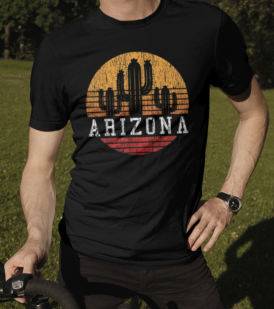 Arizona Vintage Cactus Desert Sunset Retro T-Shirt