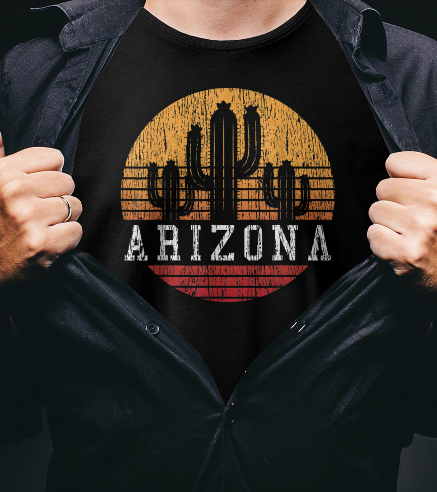 Arizona Vintage Cactus Desert Sunset Retro T-Shirt