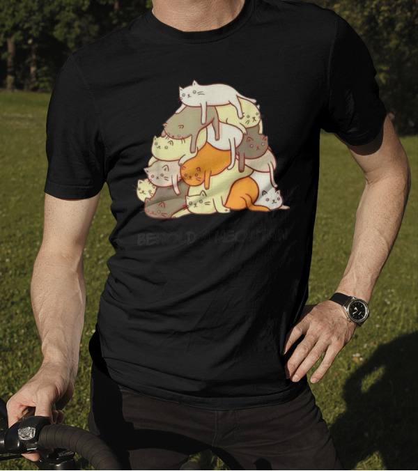 Behold A Meowtain Kitten Kitty Meow Cat Stack T-Shirt