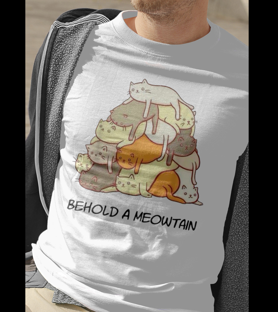 Behold A Meowtain Kitten Kitty Meow Cat Stack T-Shirt