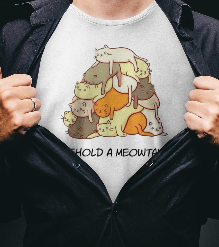 Behold A Meowtain Kitten Kitty Meow Cat Stack T-Shirt