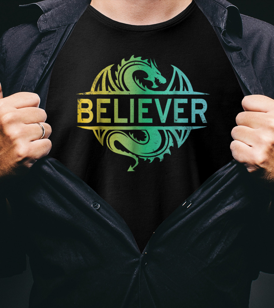 Believer Dragon Gradient Circle T-Shirt