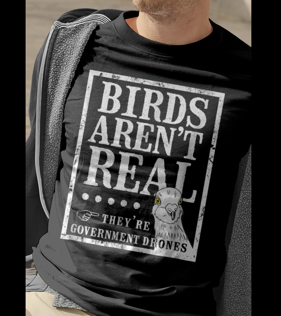Birds Aren't Real They're Government Drones Meme T-Shirt
