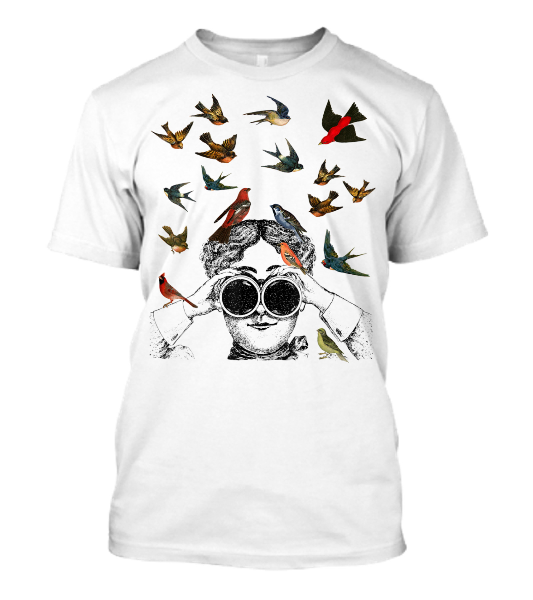 Ornithologist Birdwatching Twitcher Bird Love Enthusiast Birds Flock Binoculars T-Shirt
