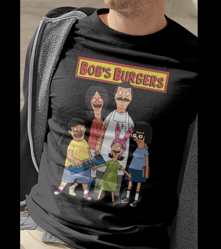 Bob's Burgers Animated Family Group With Bob Linda Tina Gene Louise T-Shirt