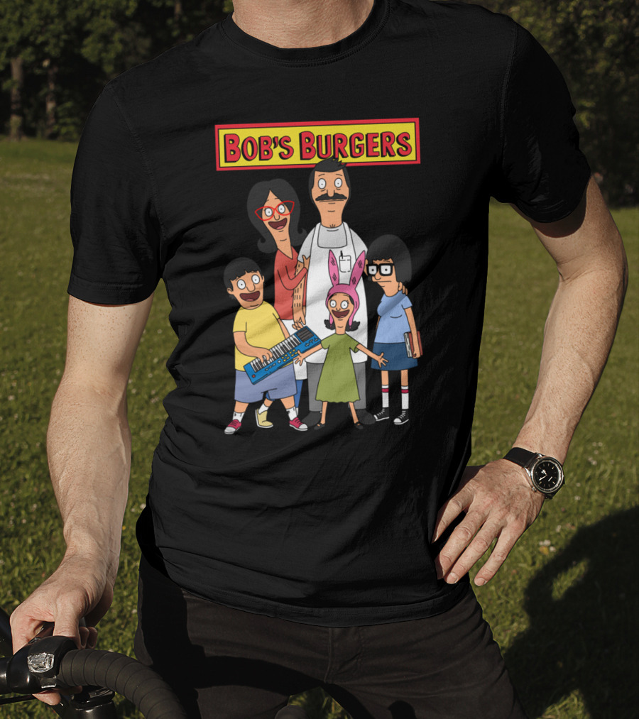Bob's Burgers Animated Family Group With Bob Linda Tina Gene Louise T-Shirt