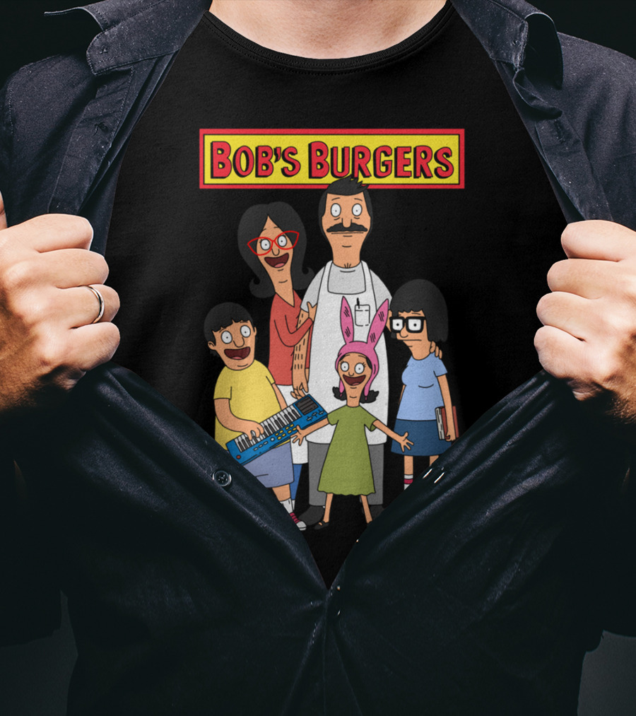 Bob's Burgers Animated Family Group With Bob Linda Tina Gene Louise T-Shirt