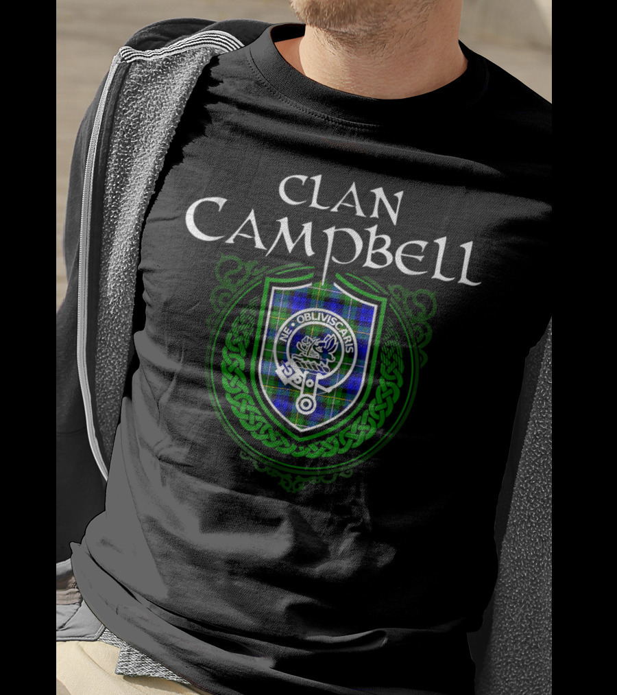 Clan Campbell Scottish Tartan Crest Badge Ne Obliviscaris T-Shirt