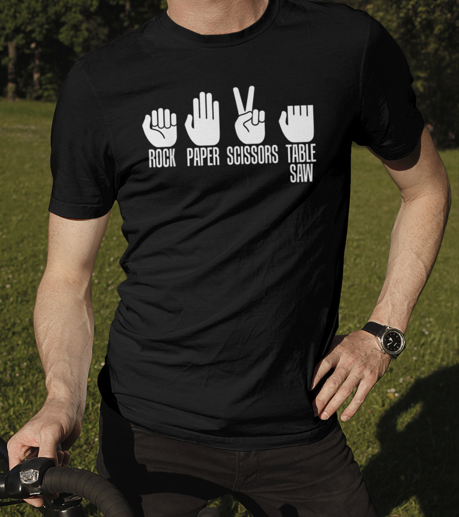 Carpenters Rock Paper Scissors Table Saw T-Shirt