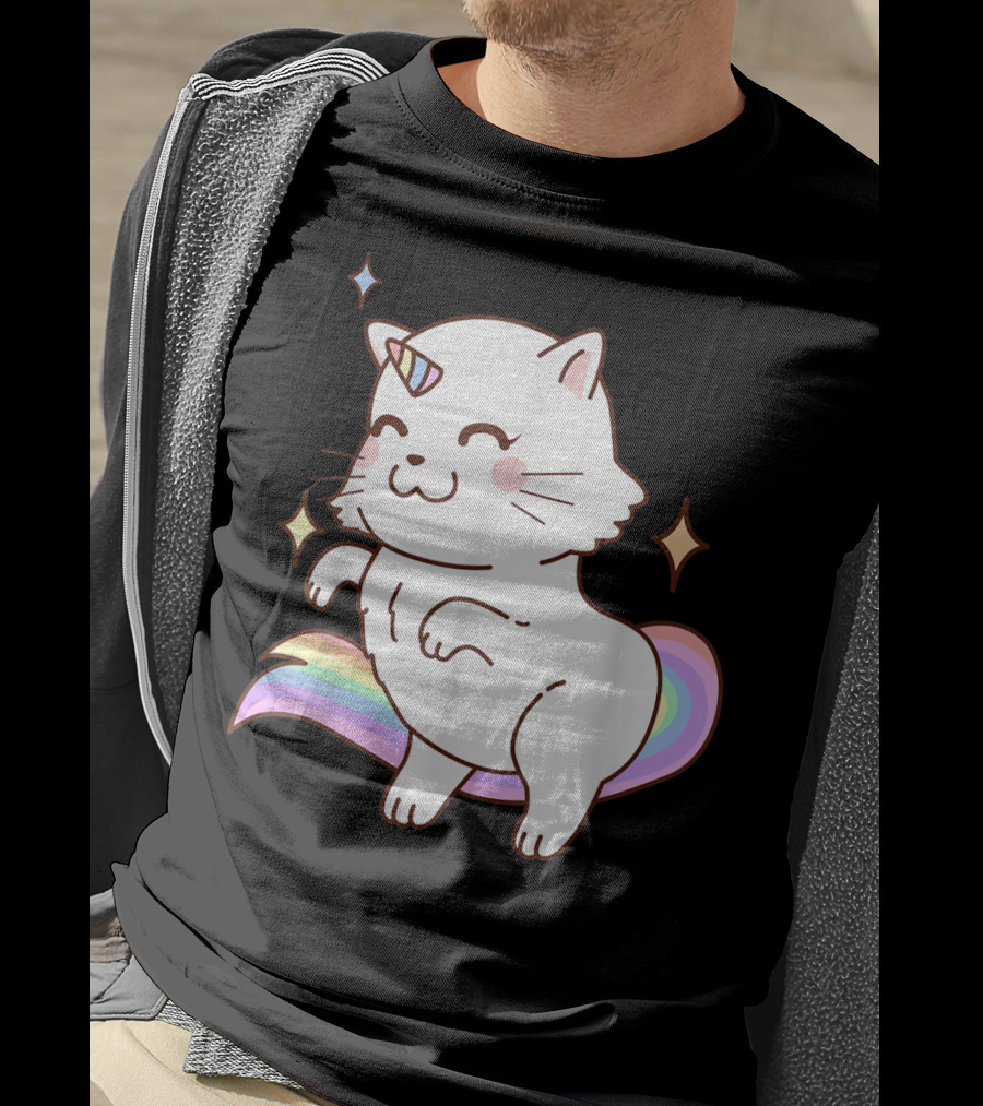 Caticorn Rainbow Cat Kittycorn Unicorn Kawaii Sparkles T-Shirt