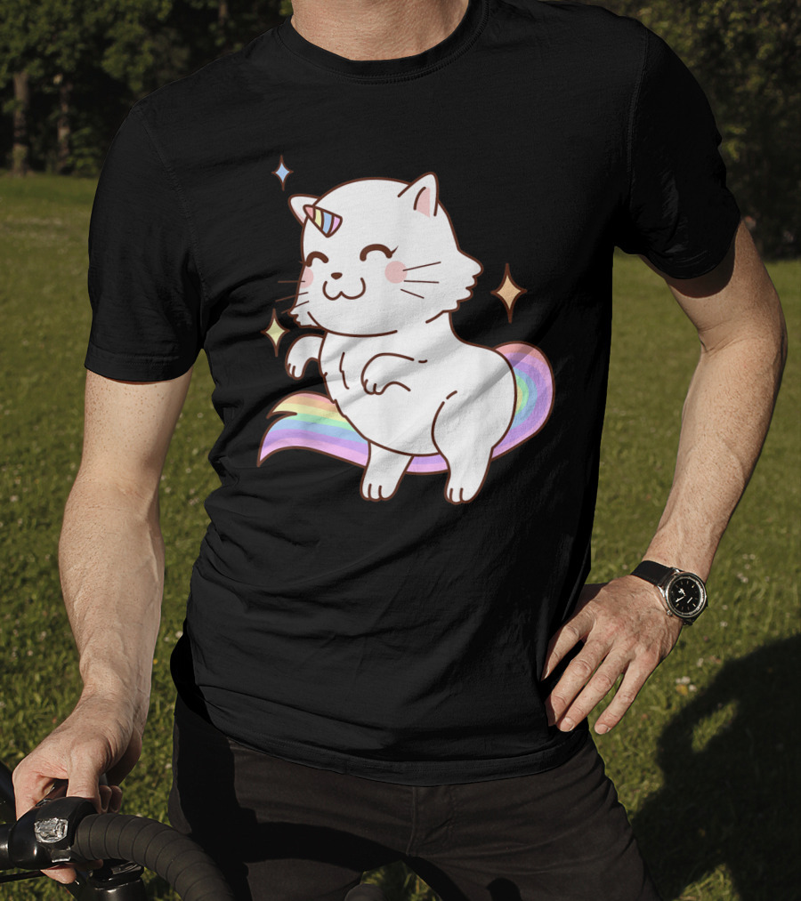 Caticorn Rainbow Cat Kittycorn Unicorn Kawaii Sparkles T-Shirt