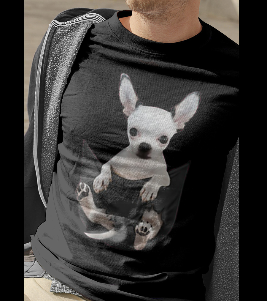 Chihuahua In Pocket For Chihuahua Lovers T-Shirt