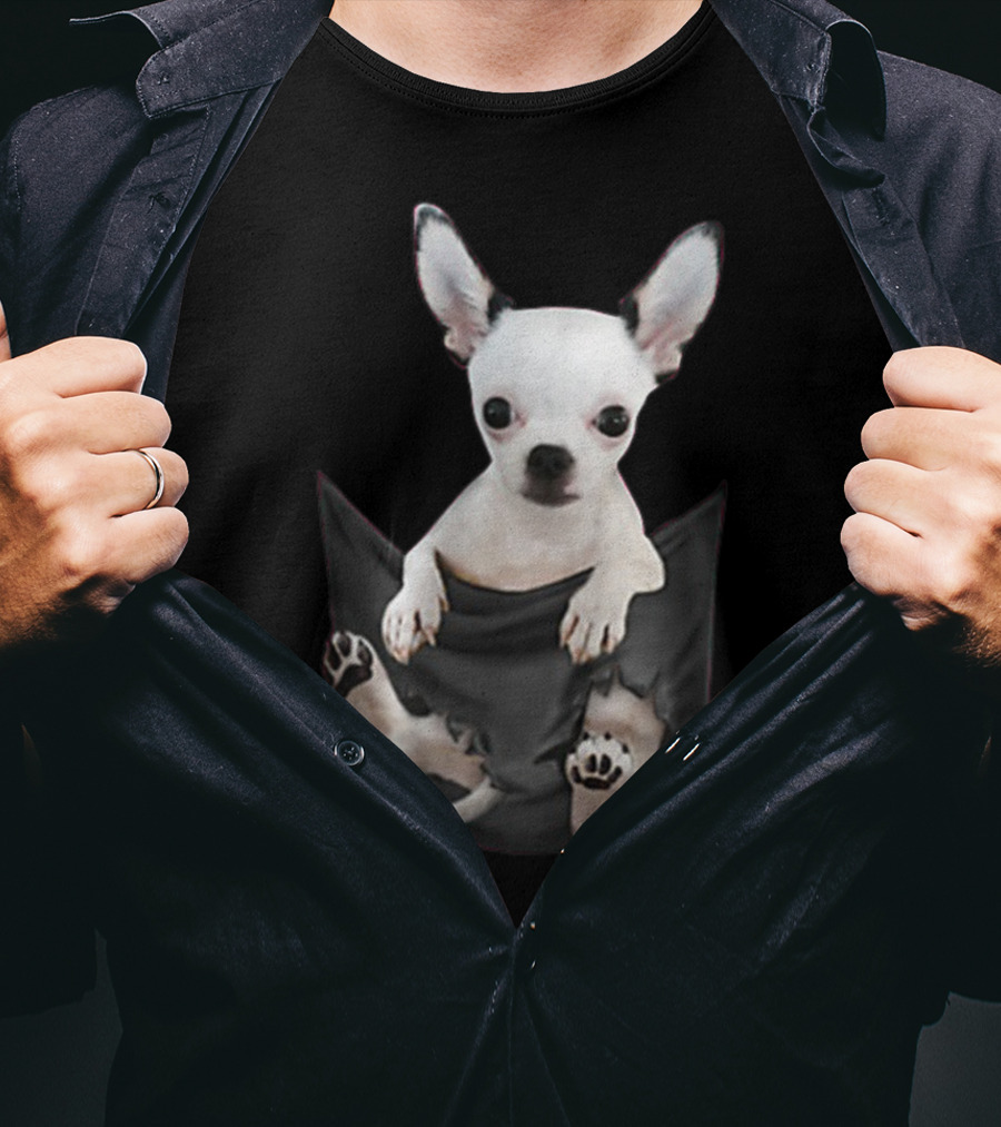 Chihuahua In Pocket For Chihuahua Lovers T-Shirt