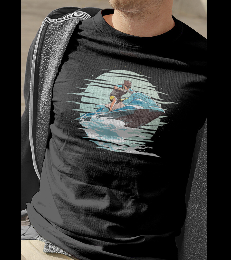 Jet Ski Adventure Cool Waves Jet Skier Riding T-Shirt