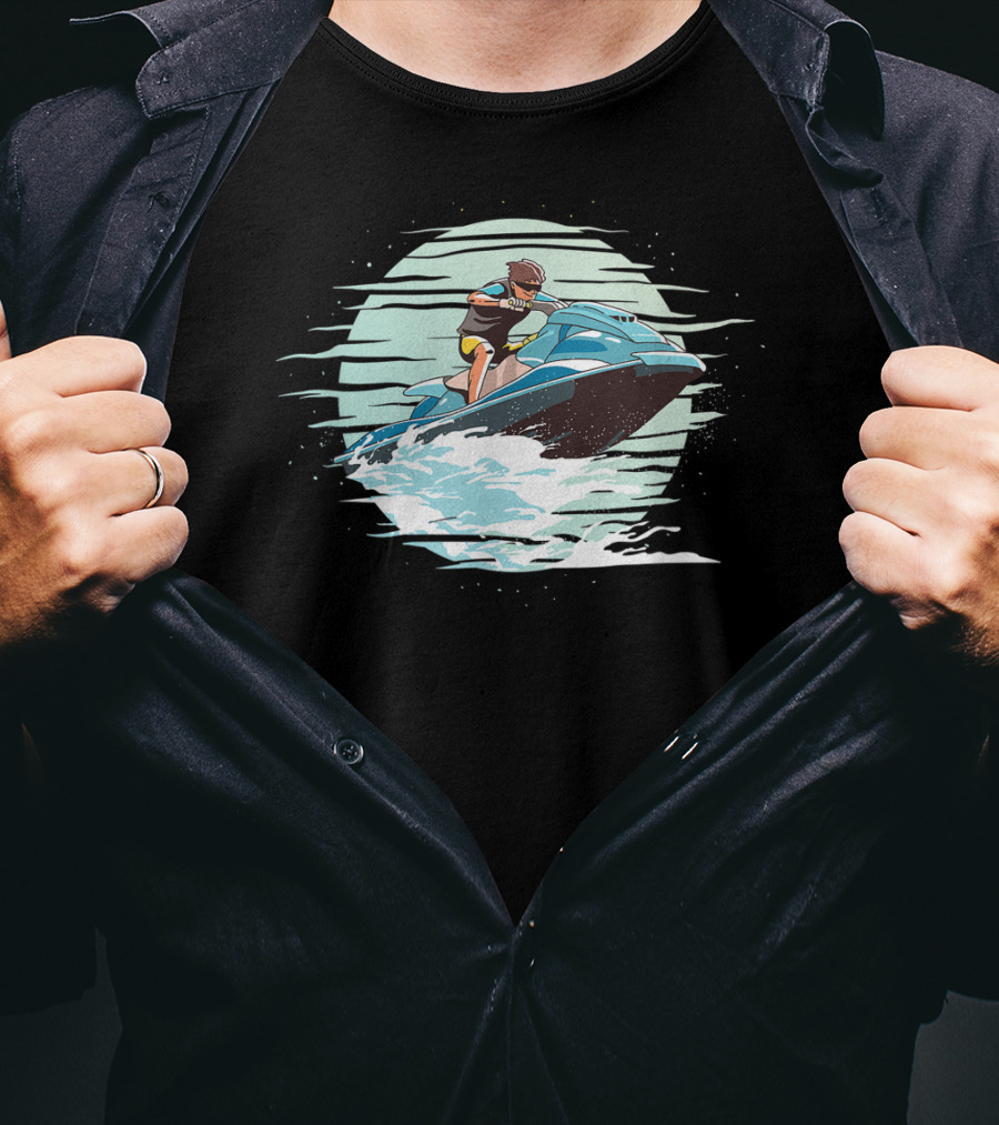 Jet Ski Adventure Cool Waves Jet Skier Riding T-Shirt