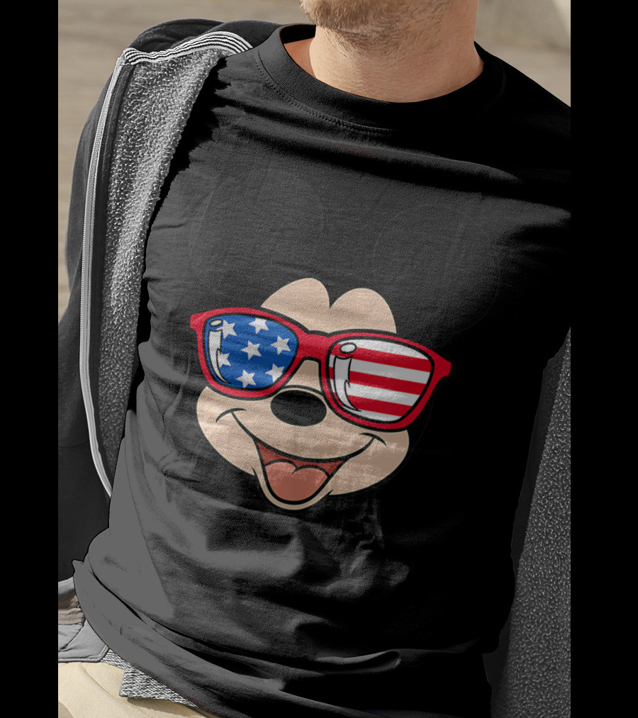 Disney Mickey Mouse American Flag Sunglasses T-Shirt