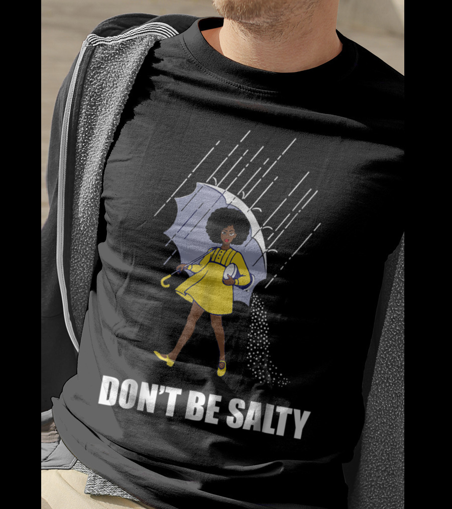 Don't Be Salty Retro Rainy Day Girl With Umbrella T-Shirt