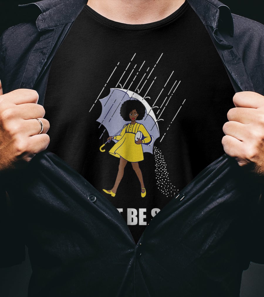 Don't Be Salty Retro Rainy Day Girl With Umbrella T-Shirt