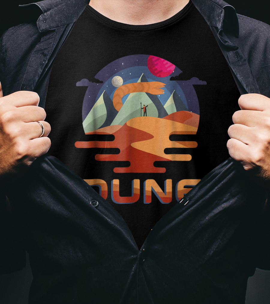 Dune Science Fiction Sci Fi Landscape Arrakis Planets Moon Desert Sand T-Shirt