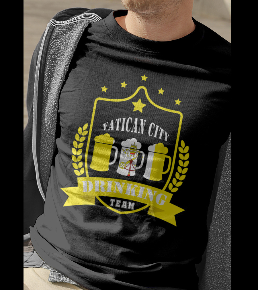 Vatican City Drinking Team Beer Crest Casual Teamwear T-Shirt