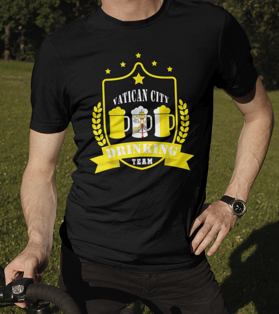 Vatican City Drinking Team Beer Crest Casual Teamwear T-Shirt