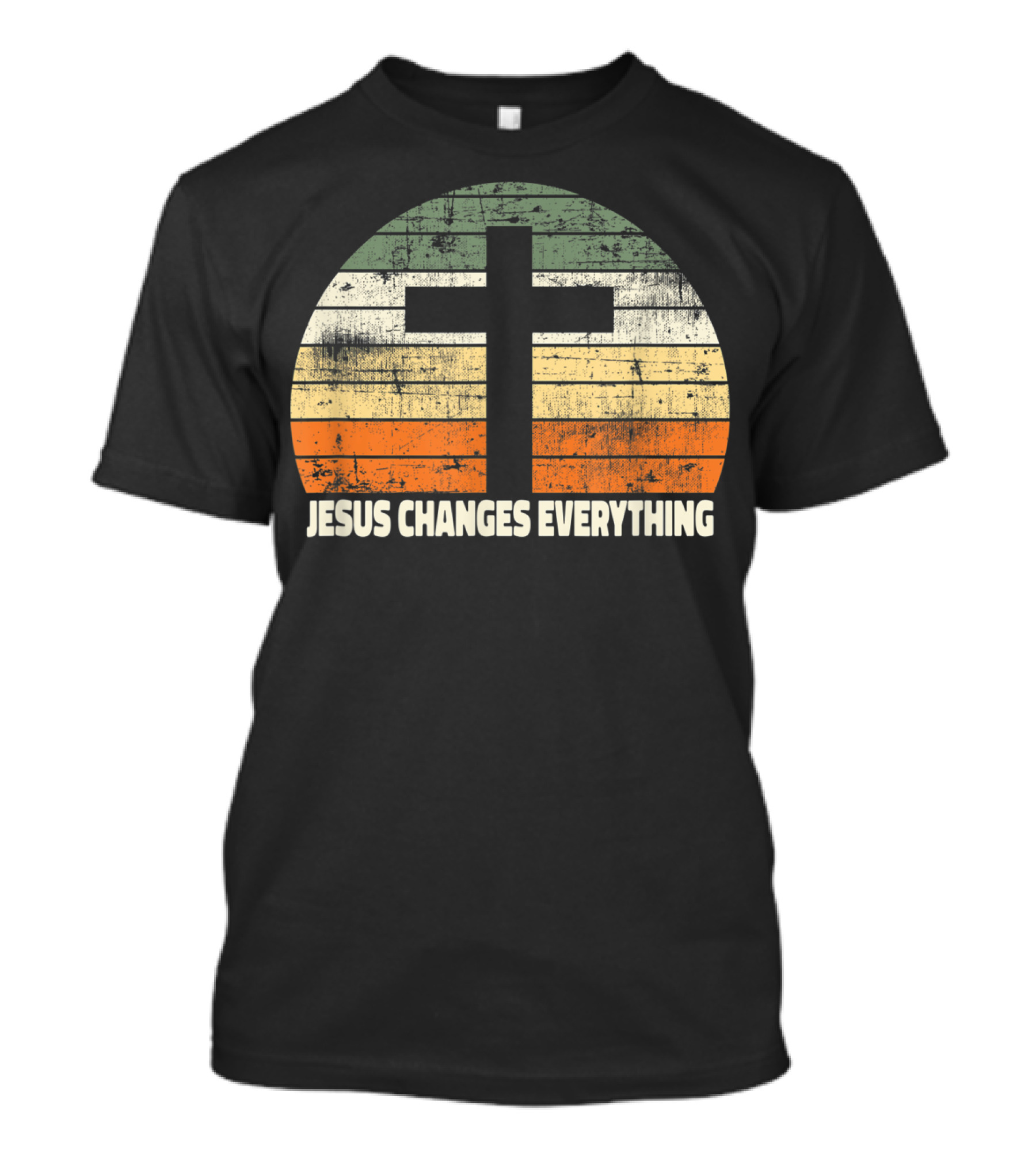 Faith Cross Vintage Jesus Changes Everything T-Shirt