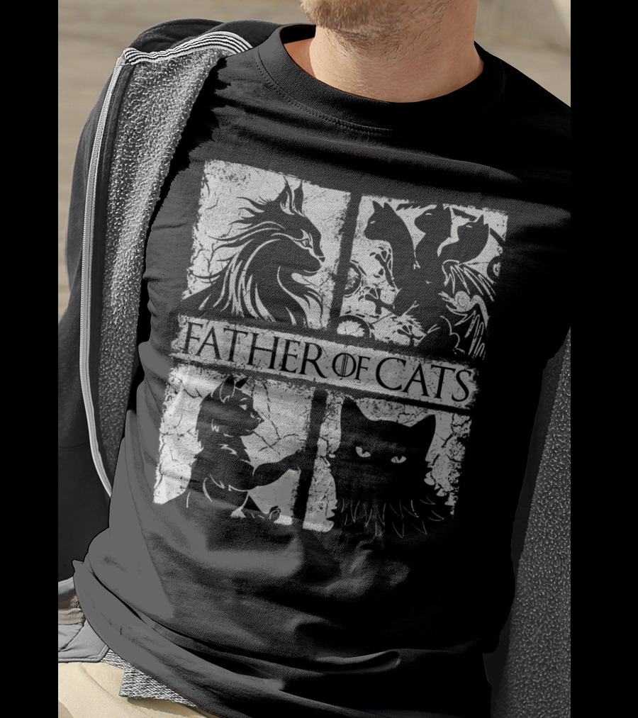 Father Of Cats Mythical And Fierce Cat Lovers T-Shirt