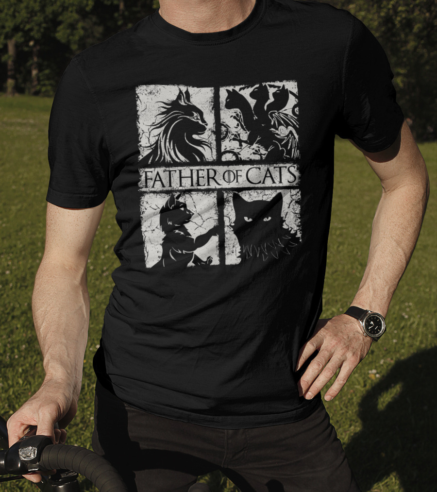 Father Of Cats Mythical And Fierce Cat Lovers T-Shirt