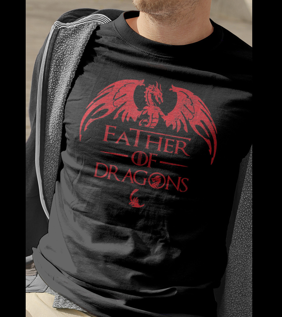 Father Of Dragons Best Fantasy Red Dragon T-Shirt