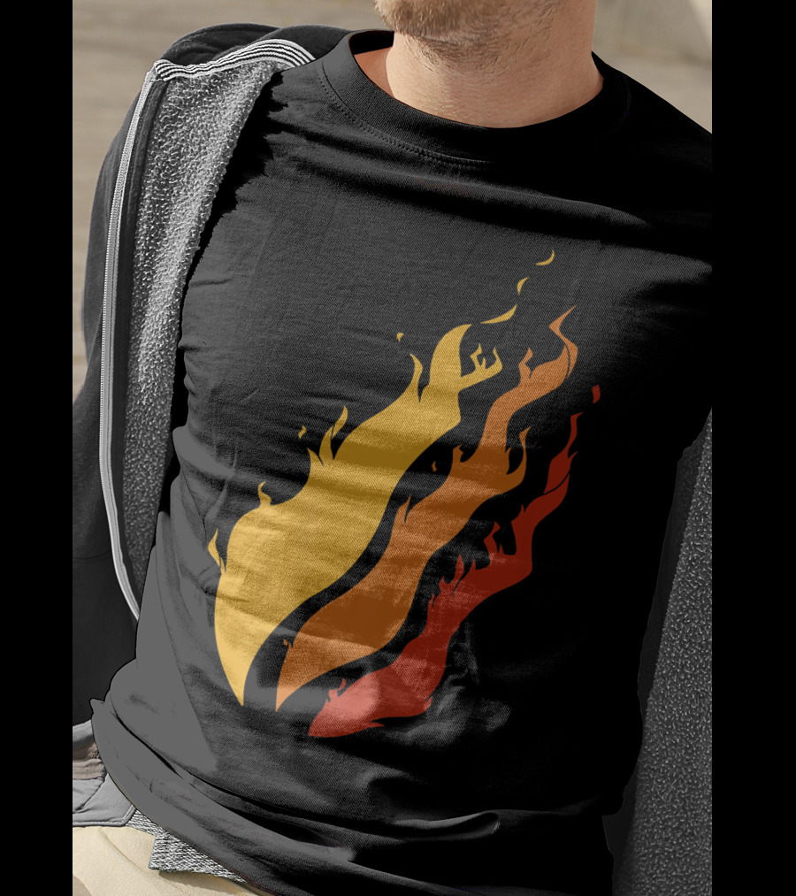 Fire Nation Boys Gaming Playz Streamer Gamer Fiery Flame Elements T-Shirt