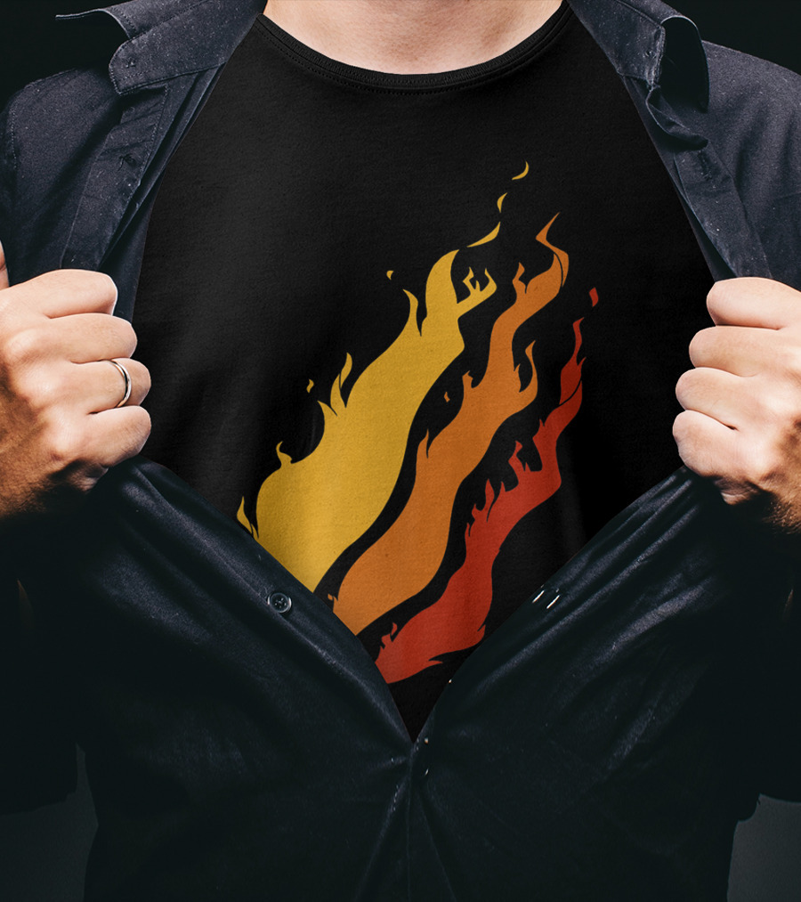 Fire Nation Boys Gaming Playz Streamer Gamer Fiery Flame Elements T-Shirt