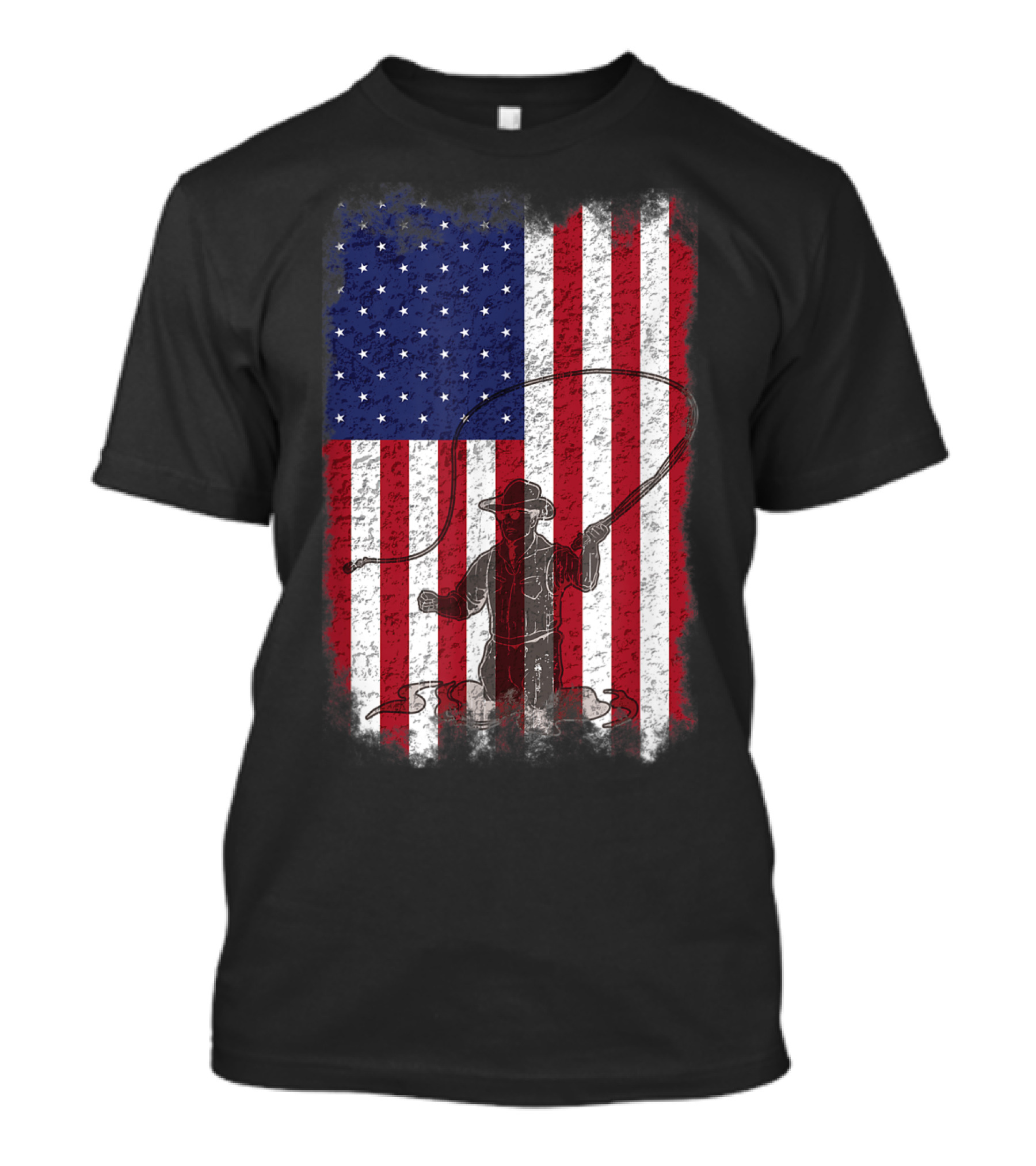 American Flag Fly Fishing Fisherman T-Shirt