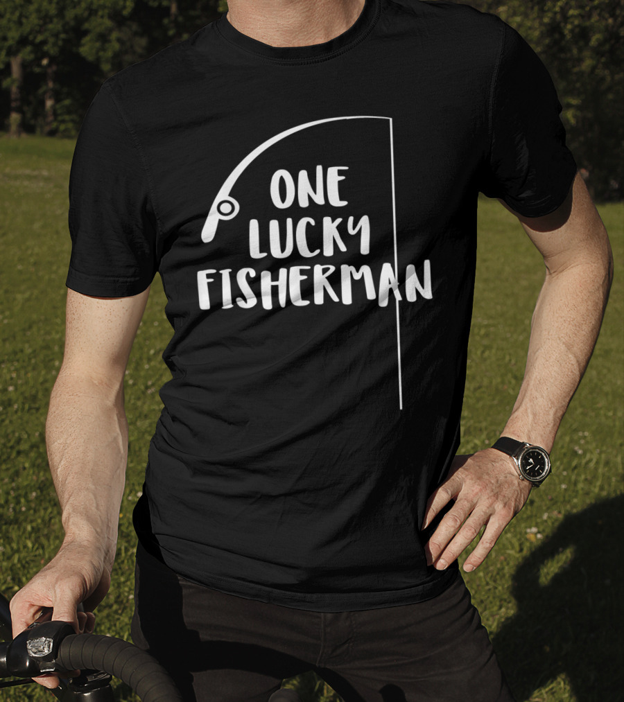 One Lucky Fisherman Couples Matching Love Fishing Husband T-Shirt