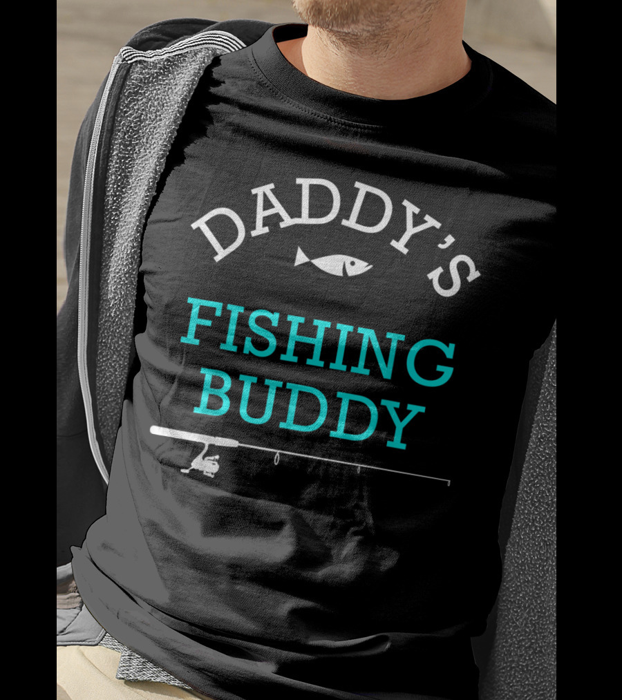 Daddy's Fishing Buddy Funny Fish And Rod T-Shirt