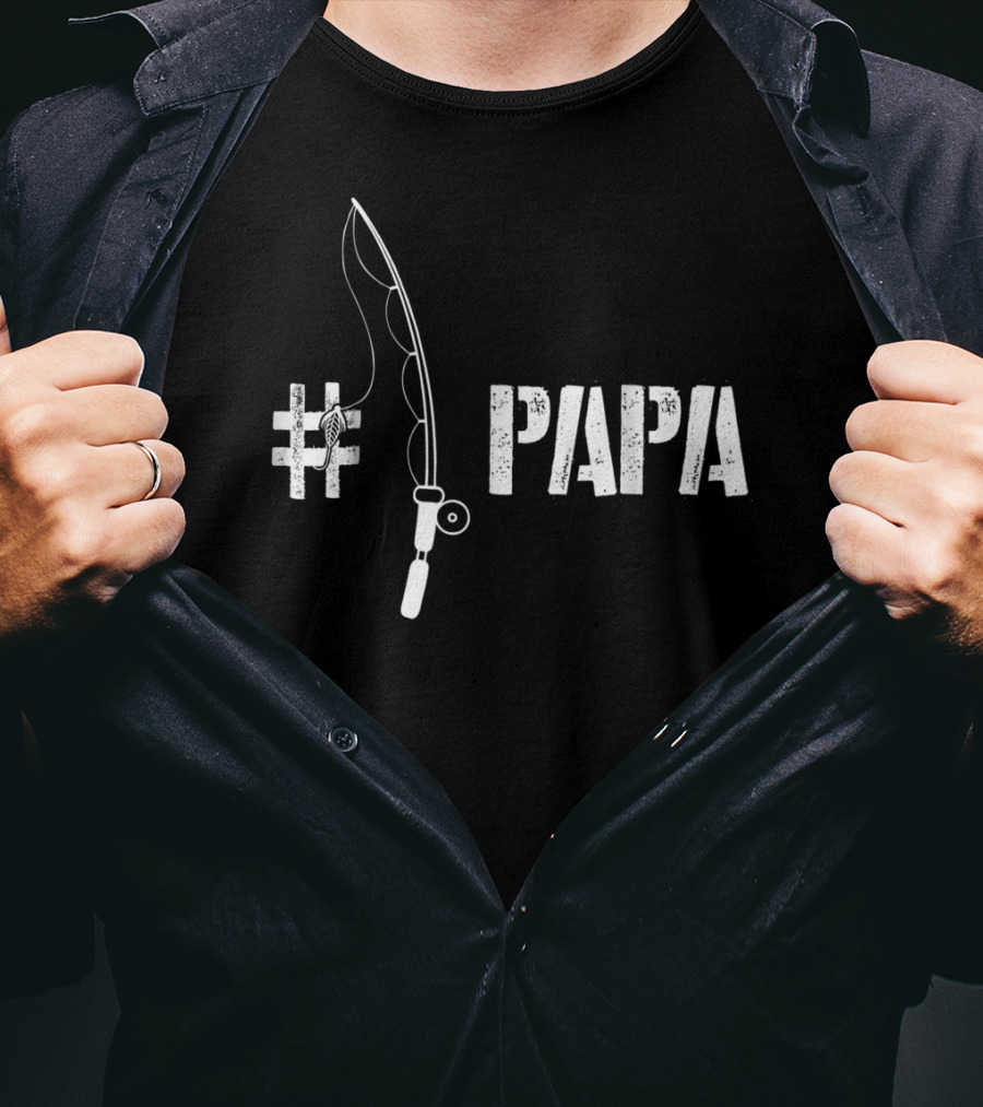 Papa Fishing Funny Fisherman Daddy T-Shirt