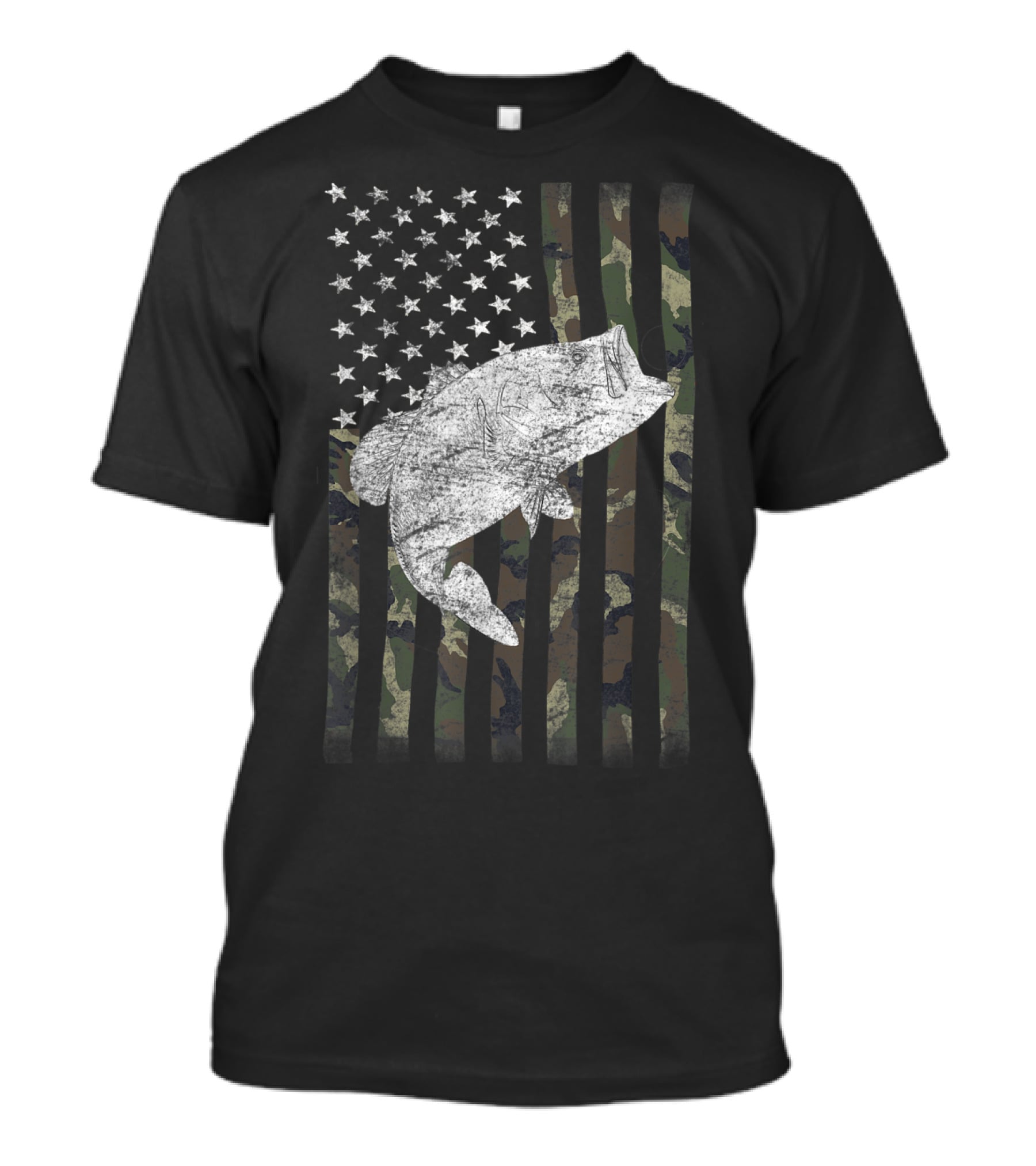 Camouflage American Flag Bass T-Shirt