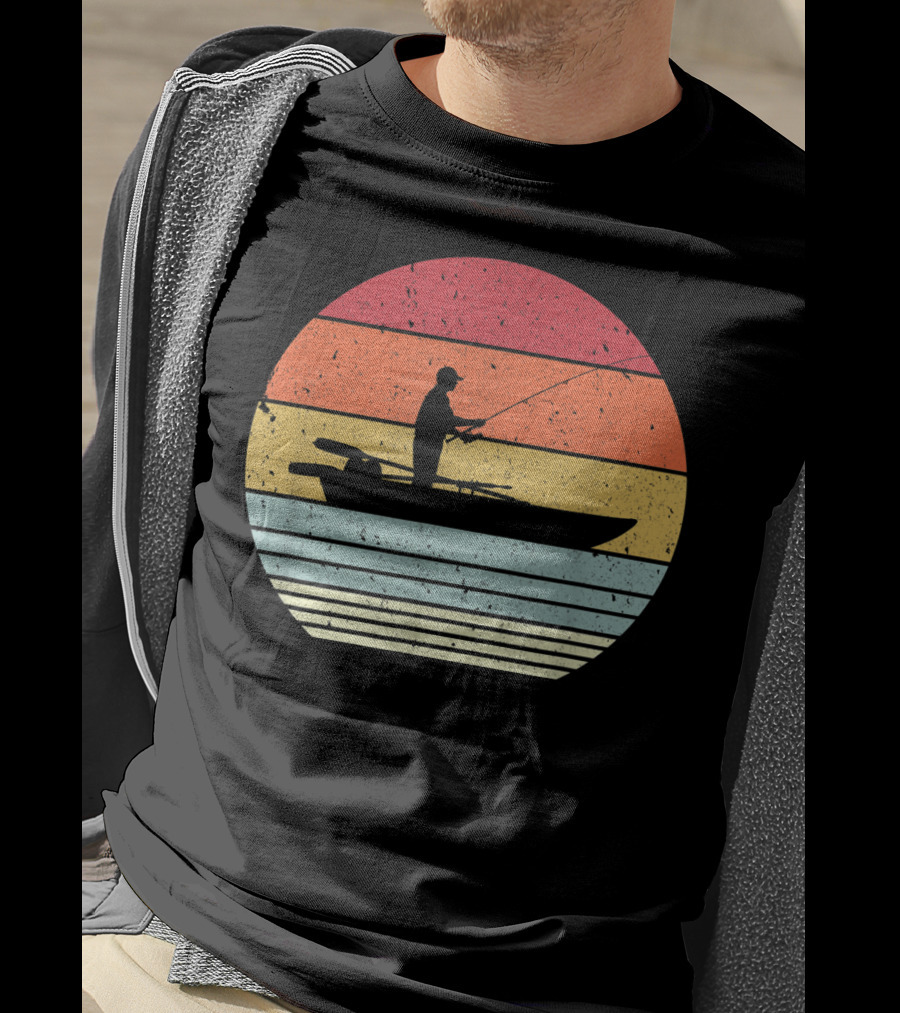 Sunset Fishing Style For Fisherman T-Shirt