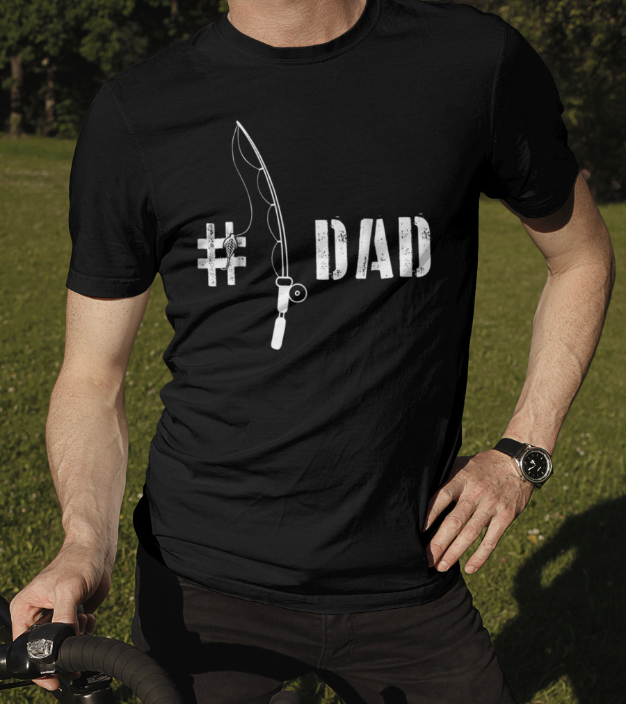 Dad Fishing Pole Hashtag Rod T-Shirt