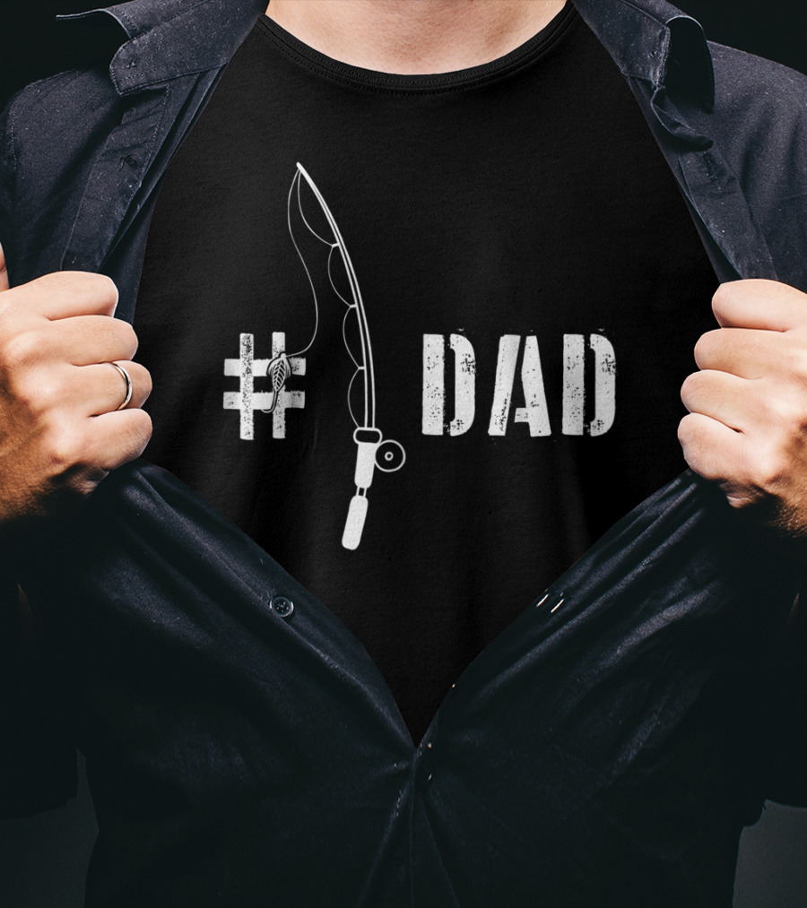 Dad Fishing Pole Hashtag Rod T-Shirt