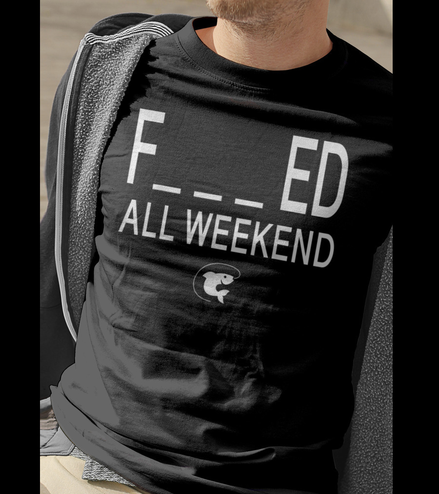Fished All Weekend Funny Fishing Tee Cod Fish Image T-Shirt