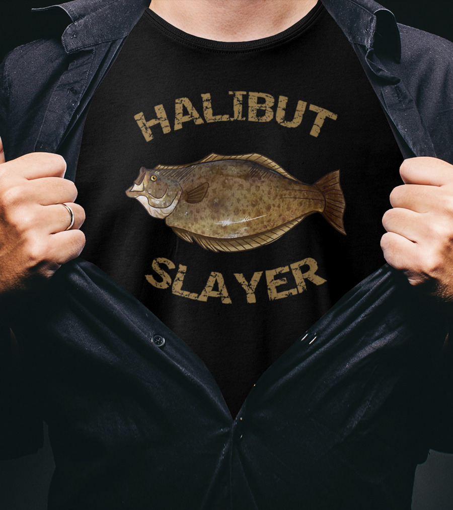 Halibut Slayer Halibut Fishing Enthusiast T-Shirt