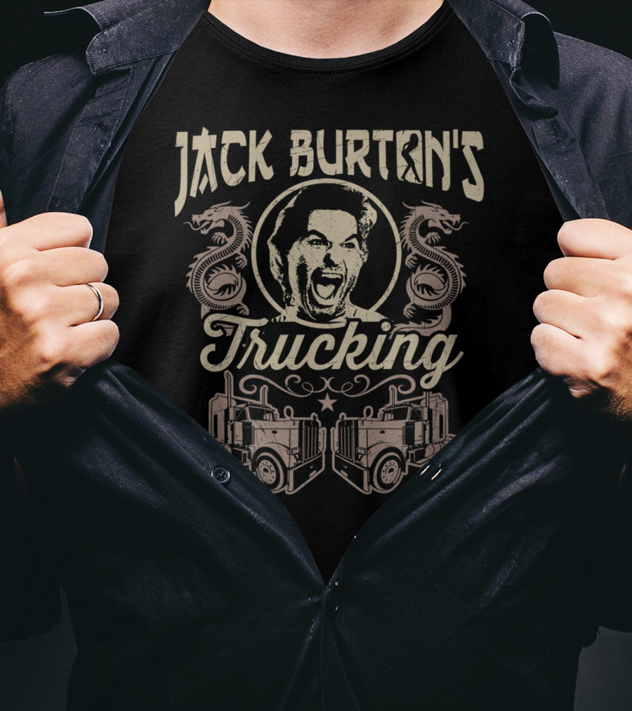 Jack Burton's Trucking Dragons Iconic Fantasy Truck T-Shirt